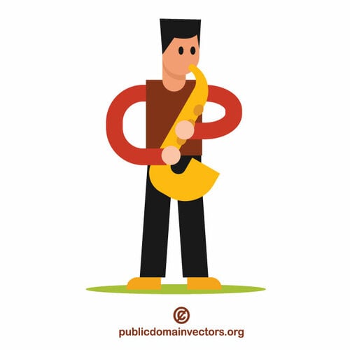 Saxophonist vector clip art