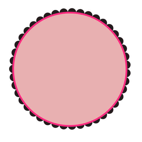 ピンクの丸いフレーム