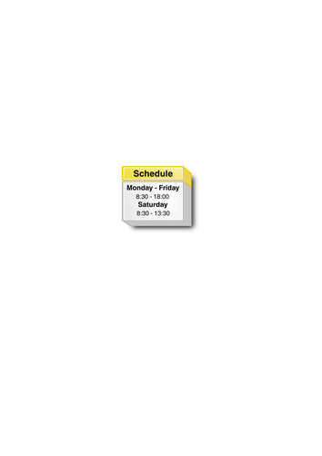 Vector drawing of white and yellow schedule software link