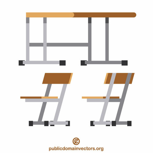स्कूल डेस्क और कुर्सियों