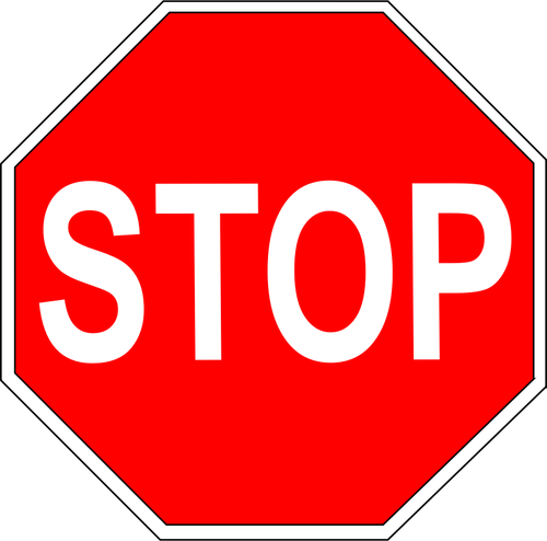 Clipart vectoriel du simple arrêt rouge roadsign