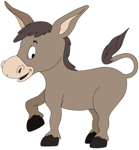Cartoon smiling donkey | Public domain vectors