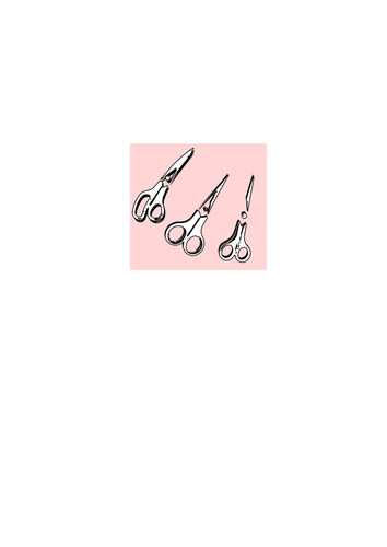 Three sets of scissors vector clip art