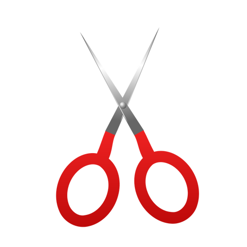 Vector image of wide finger red scissors