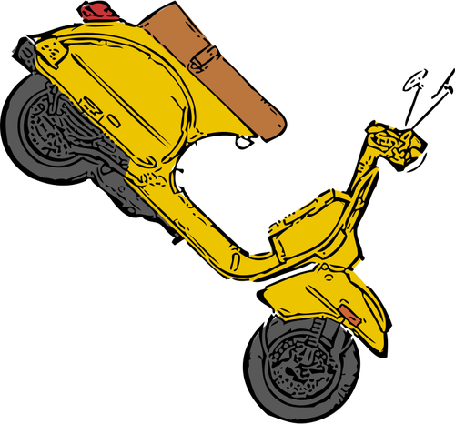 Scooter on its front tire vector clip art