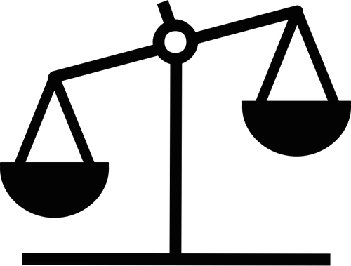 Vector image of weighing scales icon