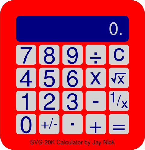 Red and blue calculator vector image