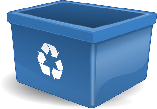 Vektor Zeichnung des Blue-Box für die Hinterlegung recycling Elemente