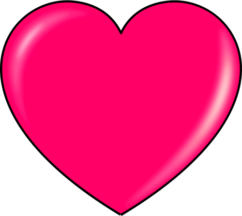 Vaaleanpunainen heijastava sydänvektorikuva