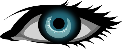 Blå kvinnliga öga vektorritning