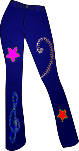 Blue jeans med mønster vektor image