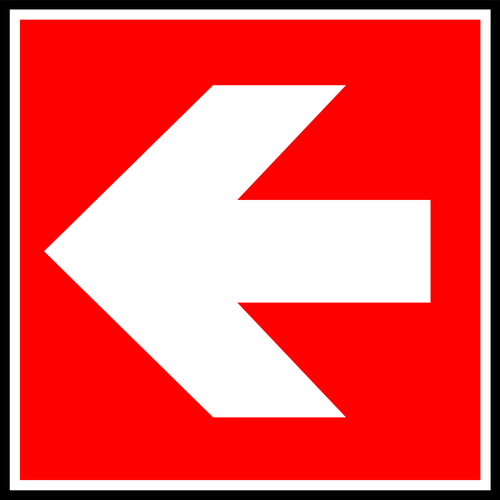 בתמונה וקטורית של יציאה לכיוון שמאל סימן תווית