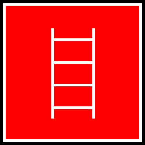 Vector image of emergency ladder sign label