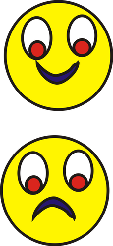 Smile and cry smileys color drawing