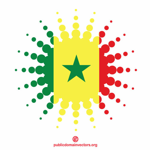 Halftone shape Senegal flag