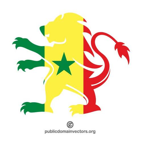Senegal-Flagge in Form des Löwen