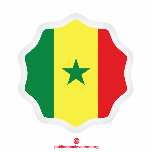 Senegal flagg etikett