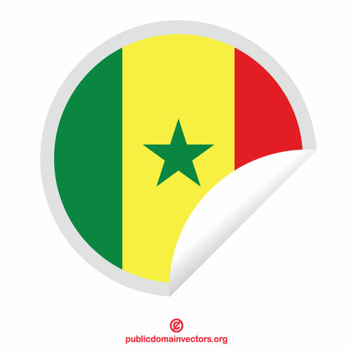 塞内加尔国旗剥落贴纸