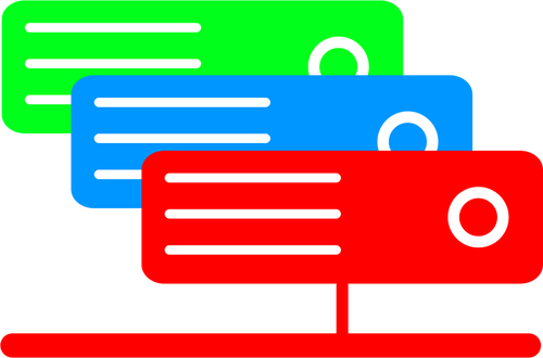 Virtuell farget server vektorgrafikk utklipp