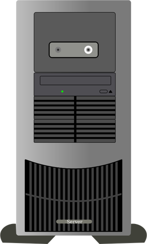 Torre de ordenador con soporte de imágenes prediseñadas vector