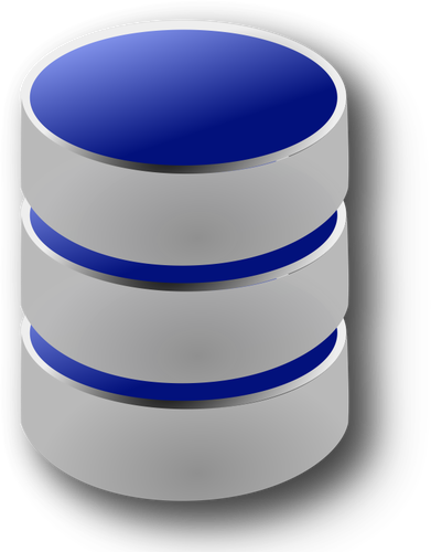 Vektorový obrázek symbolu modré a šedé databáze