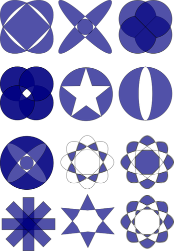 Blauwe vormen