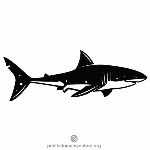 Shark clip art monokrom