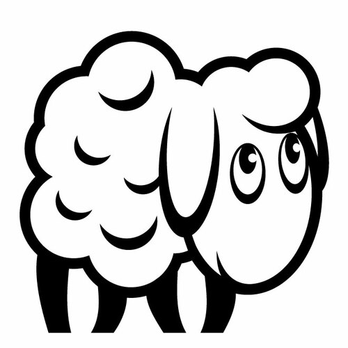 Klipart s siluetou ovcí