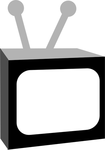 Immagine vettoriale del televisore vintage bianco e nero