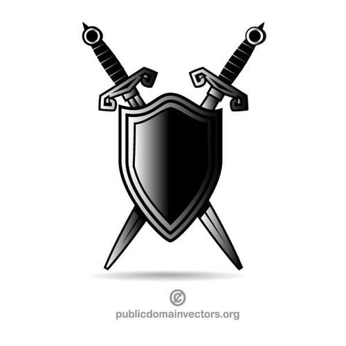 Crossed swords icon on white Royalty Free Vector Image