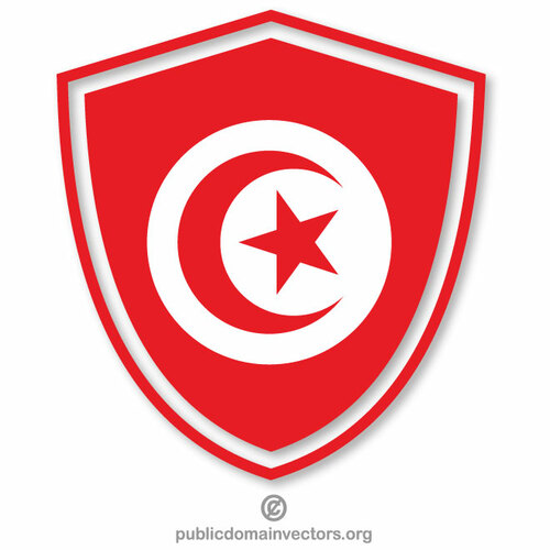 Bouclier de drapeau tunisien