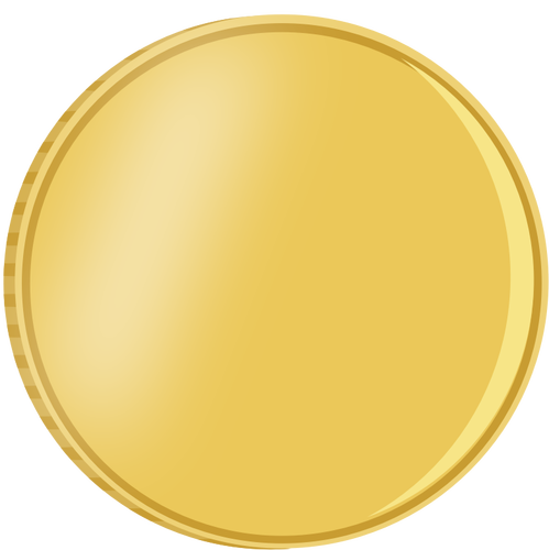 איור וקטורי של מטבע זהב מבריק עם השתקפות