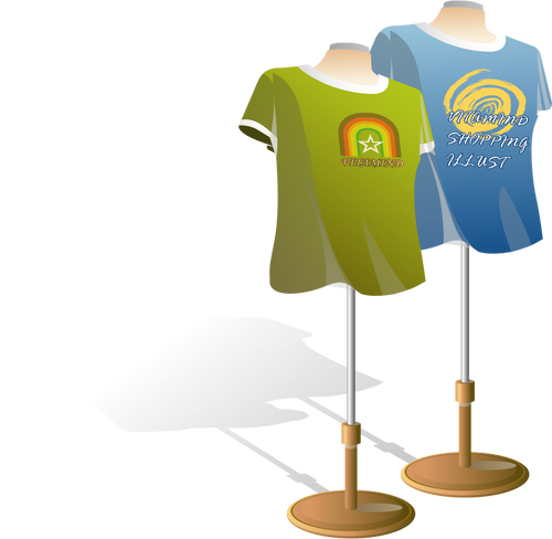 T-shirts stands with shirts on vector image