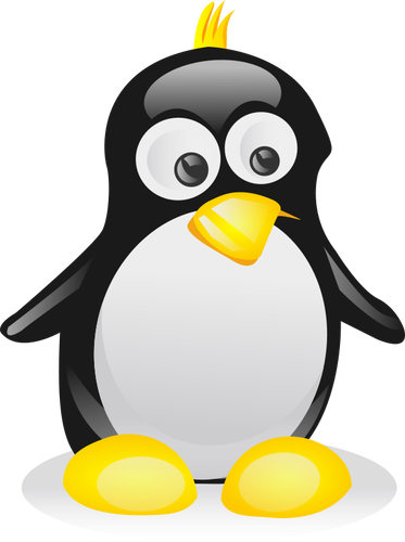 Linux mascotte profilo vettoriale immagine a colori