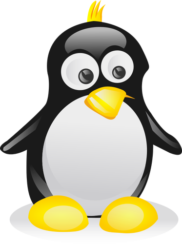 Linux のマスコット プロファイル ベクトル画像を色します。