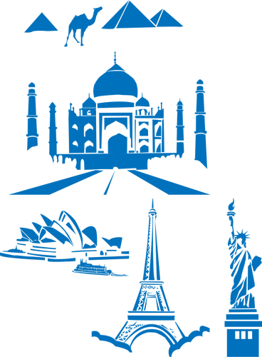 World landmarks vector pack