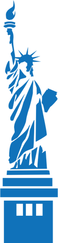 Statue of Liberty blue silhouette vector image