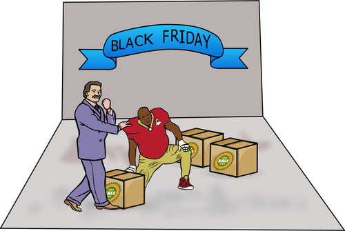 Ilustração do vetor de compradores de sexta-feira pretos