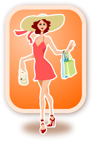 Immagine di vettore dello shopping donna