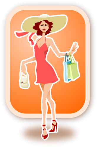 Shopping woman vector image