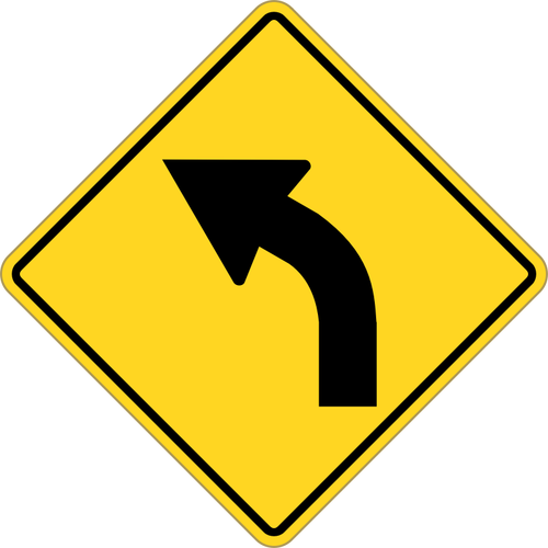 Viraj stânga trafic roadsign vector imagine