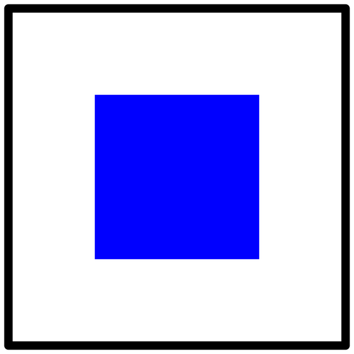 White and blue square flag