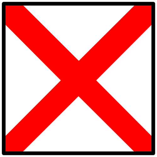 Rød x symbol flagg