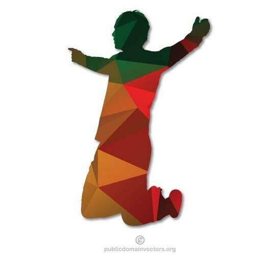 Colored silhouette of a boy