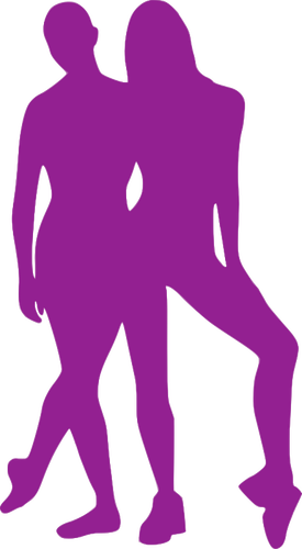 紫色跳舞夫妇