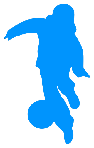 Blaue Fußball silhouette