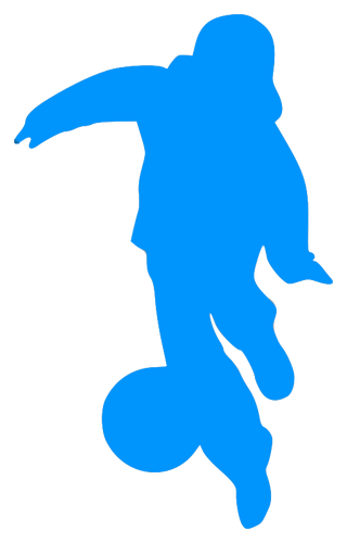 Blue football silhouette