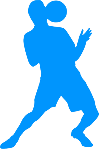 Soccer player blue silhouette