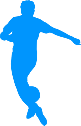 Football player silhouette blue color