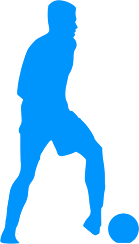 Football joueur bleu silhouette clipart